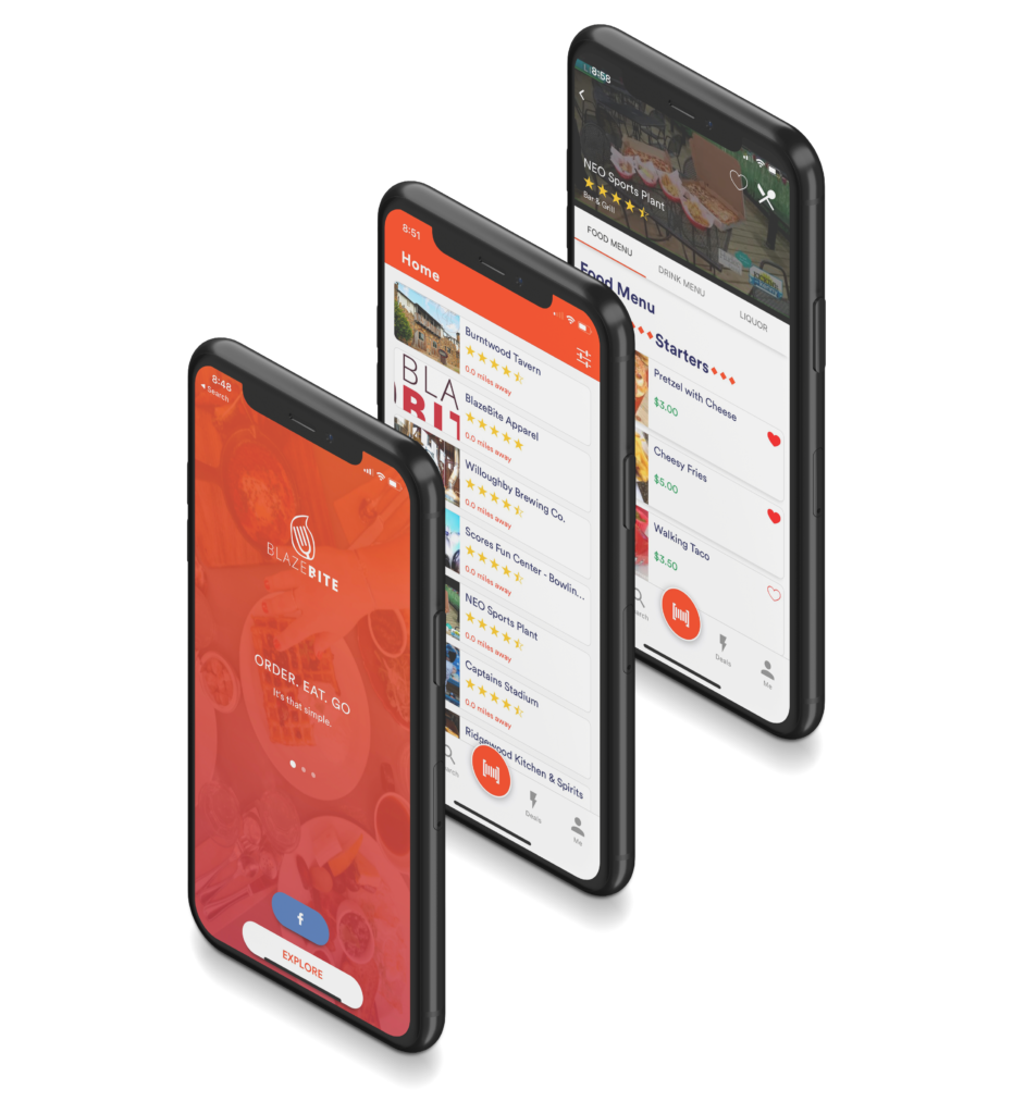 BlazeBite mobile app on smartphones