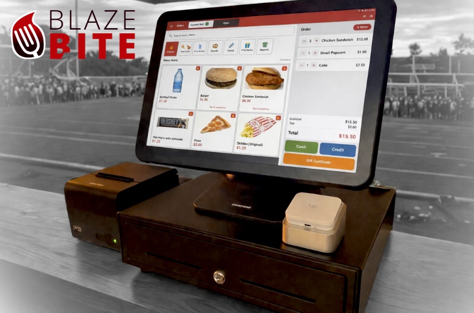 The BlazeBite point-of-sale terminal in action